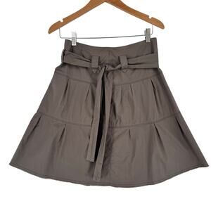 Comptoir des Cotonniers Skirt Womens Size 36 Green Gray Mini Tiered Western